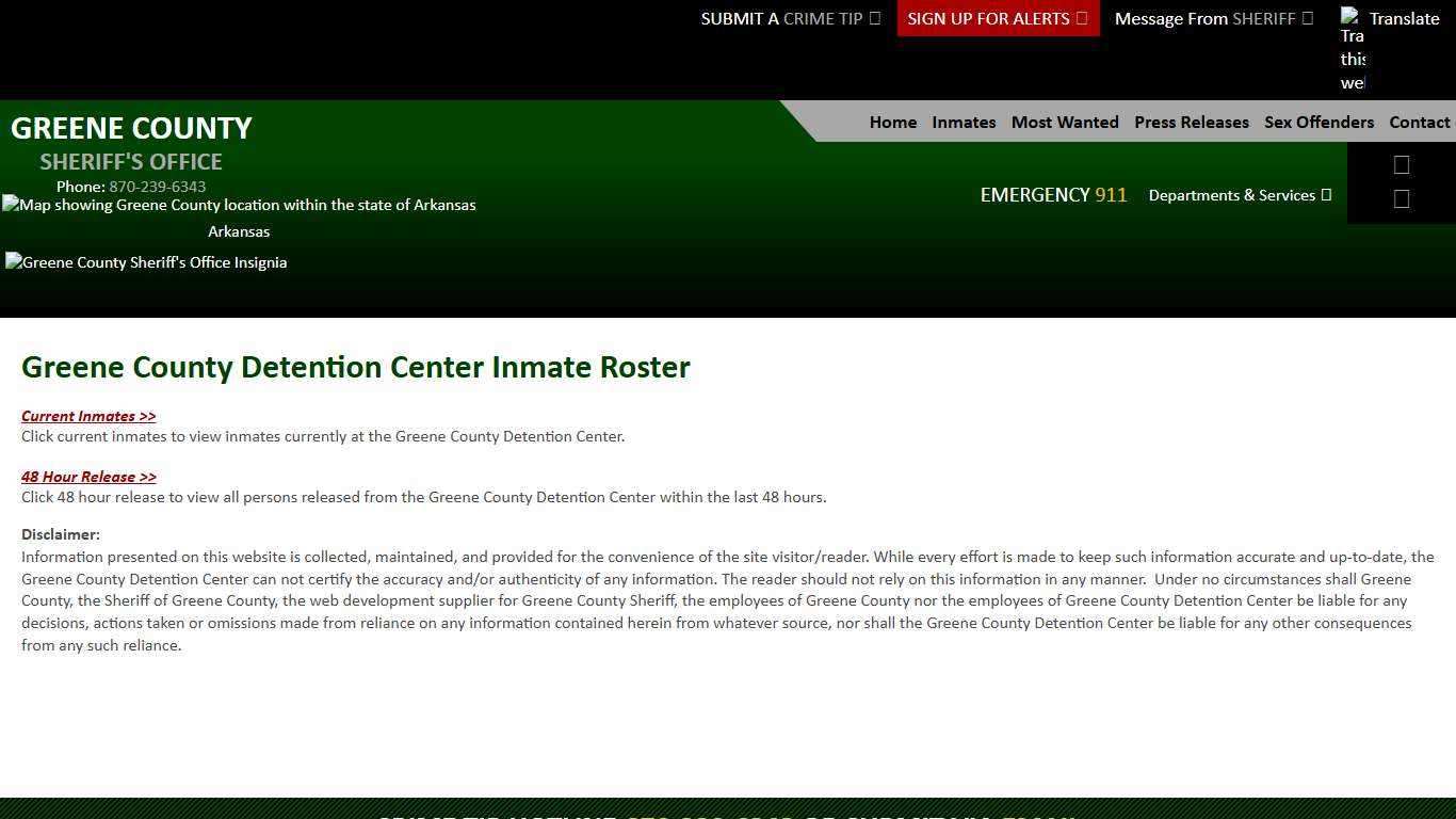 Roster Choose - Greene County AR Sheriff's Office